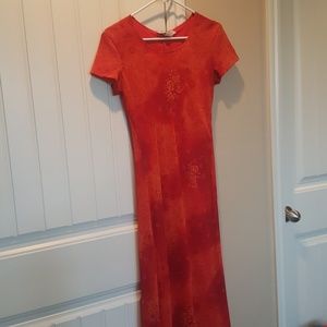 Red Chiffon column dress